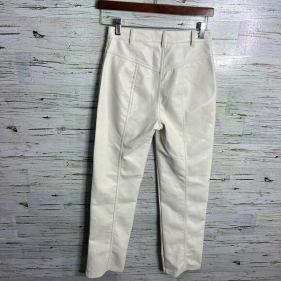 Wilfred Rebel Pant Faux Vegan Leather Aritzia Size 2 cream - Picture 8 of 10